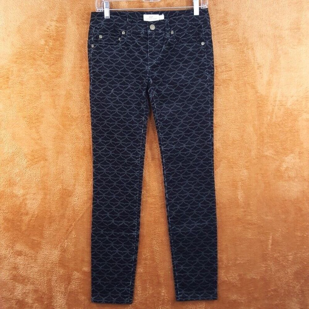 VINEYARD VINES Womens Jeans Size 0 Black Gray Skinny Corduroy Whale Tail Logo